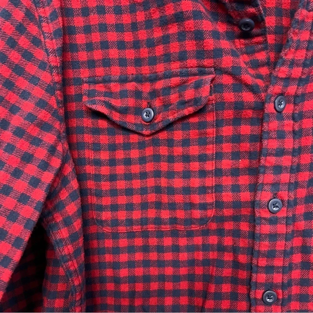 American Eagle Y2K Mens Medium Red and Blue Checkered Button Down Shirt
